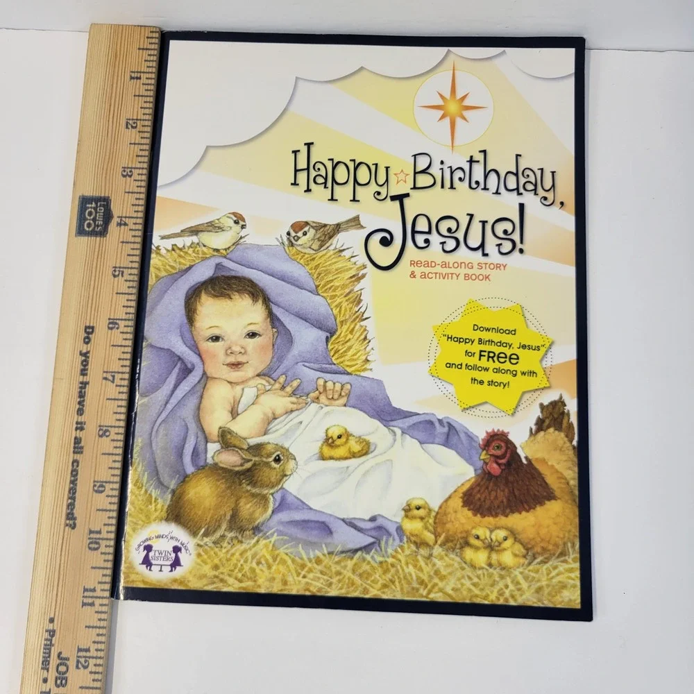 Happy Birthday Jesus Read-Along Activity Book Childrens Twin Sisters